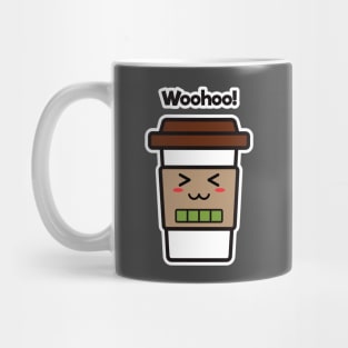 Woohoo! | Coffee Cup | Charging | High Battery | Cute Kawaii | Dark Gray Mug